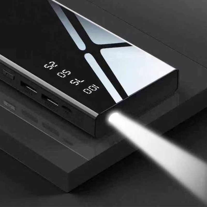 Espejo cuadrado pantalla digital cargador al aire libre fuente de alimentación portátil de 20000 mAh más fuente de alimentación móvil en stock