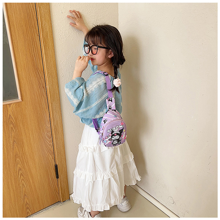 Summer 2024 new children's bag crossbody bag, cute pink little horse chest bag, Korean-style canvas bag for boys and girls undefined