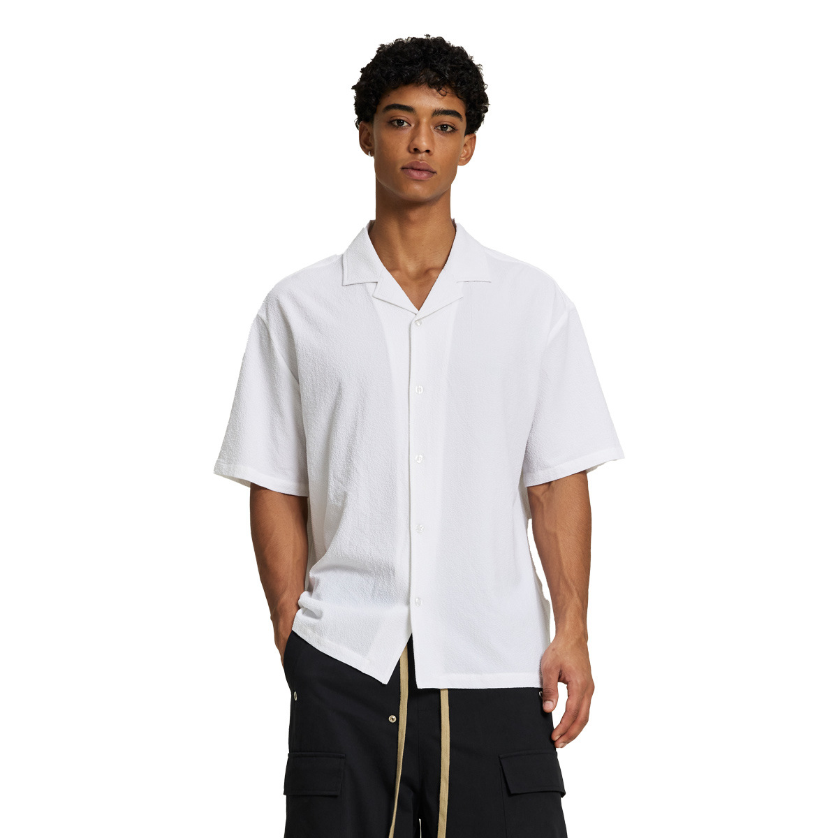ETAI Hombre| Camisas de textura suelta de verano, camisas de alta calidad, cardigans de marca de moda, mangas cortas para hombres. image 7