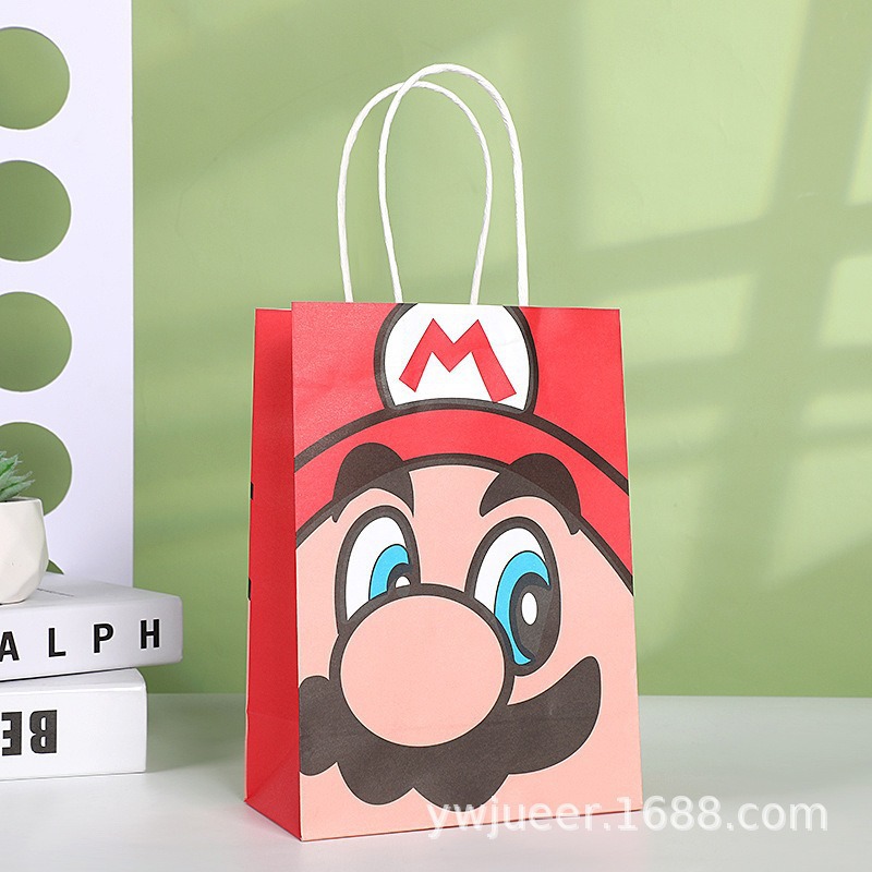 Bolsas de regalo de cumpleaños, bolsas de cartón cartón, bolsas de embalaje para llevar, bolsas de embalaje de regalo de fiesta para niños, bolsas de mano