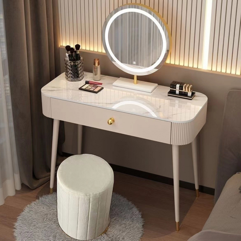 Mesa de madera maciza mesa de madera maciza mesa de dormitorio modesta mesa de maquillaje de red simple mesa de maquillaje de lujo luz mesa de maquillaje