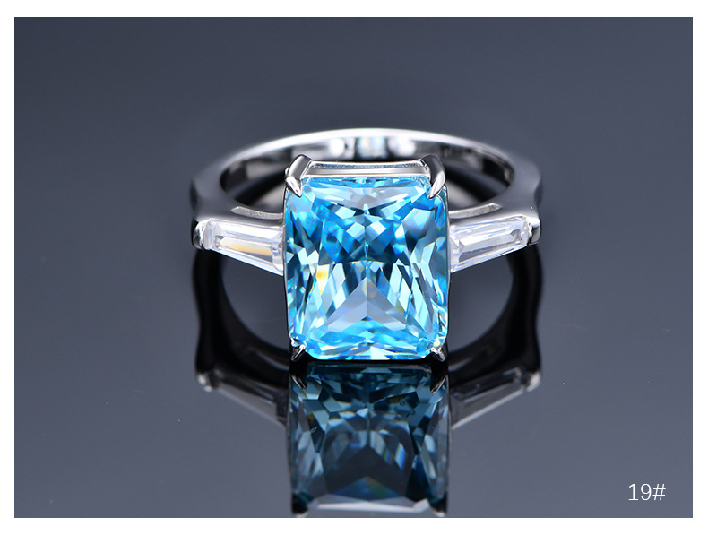 Fashion Geometric Sterling Silver Inlay Zircon Rings 1 Piece