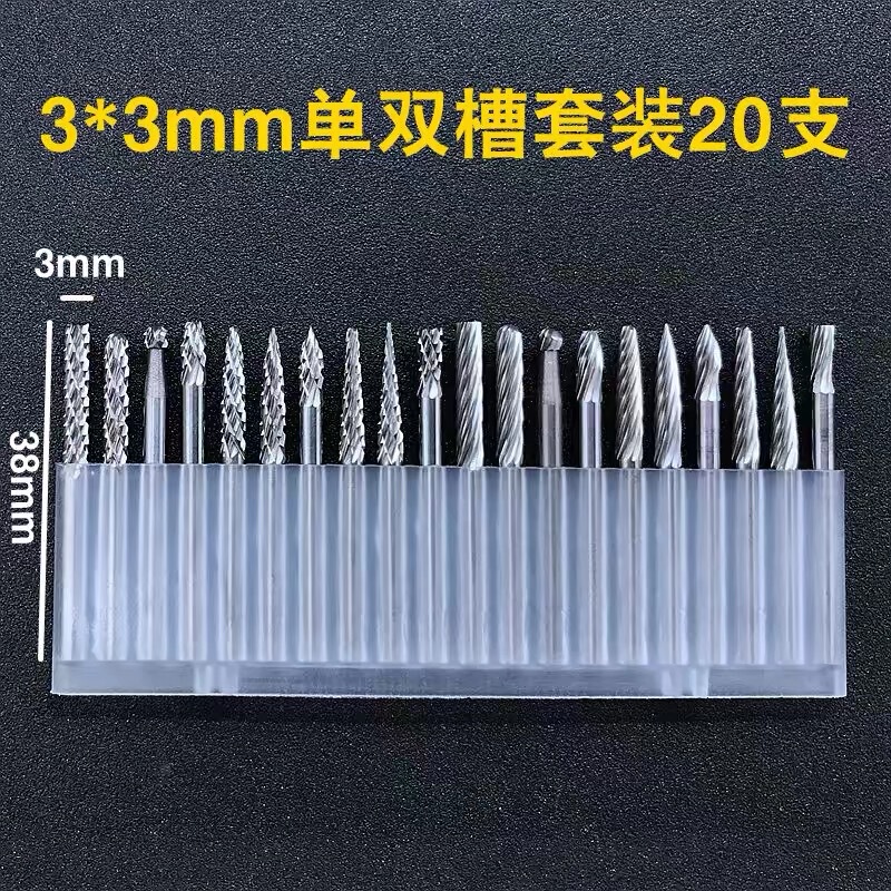 メーカー木工ツール電動研削ヘッド 3 ミリメートルセットタングステン鋼研削ヘッド超硬ロータリーファイルクロスボーダーホットセール|undefined