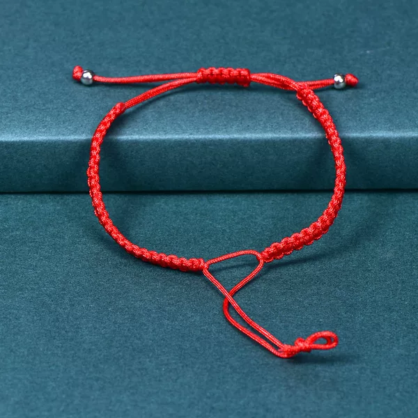 Hand-Woven Flat Knot Red Rope Bracelet DIY Rope Bracelet Rope Semi-Finished Product