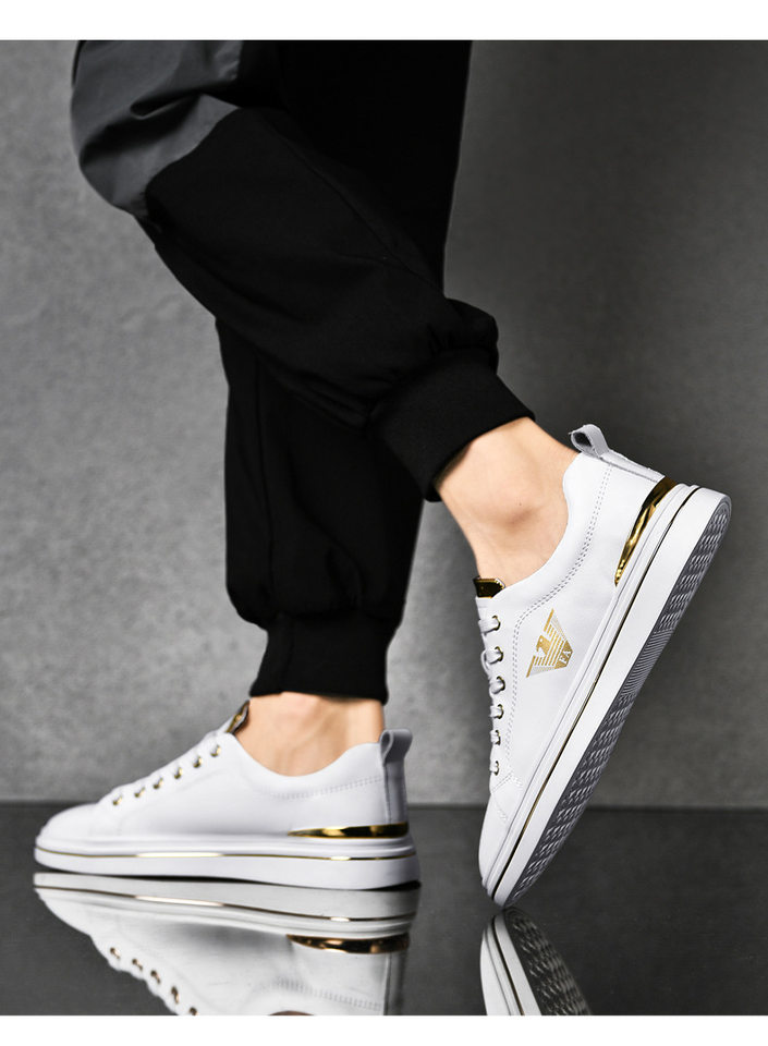 Giày sneaker nam da thật thoáng khí, đế bệt cổ thấp, dáng thời trang — FA2800 màu trắng, FA2800 màu đen, K2800 trắng, K2800 đen chi tiết 13