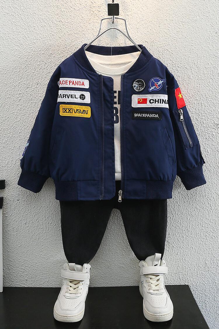 Veste d'uniforme militaire vide pour garçons, vêtements de printemps et d'automne 2023, nouveau beau haut pour enfants, tendance_voghion.com