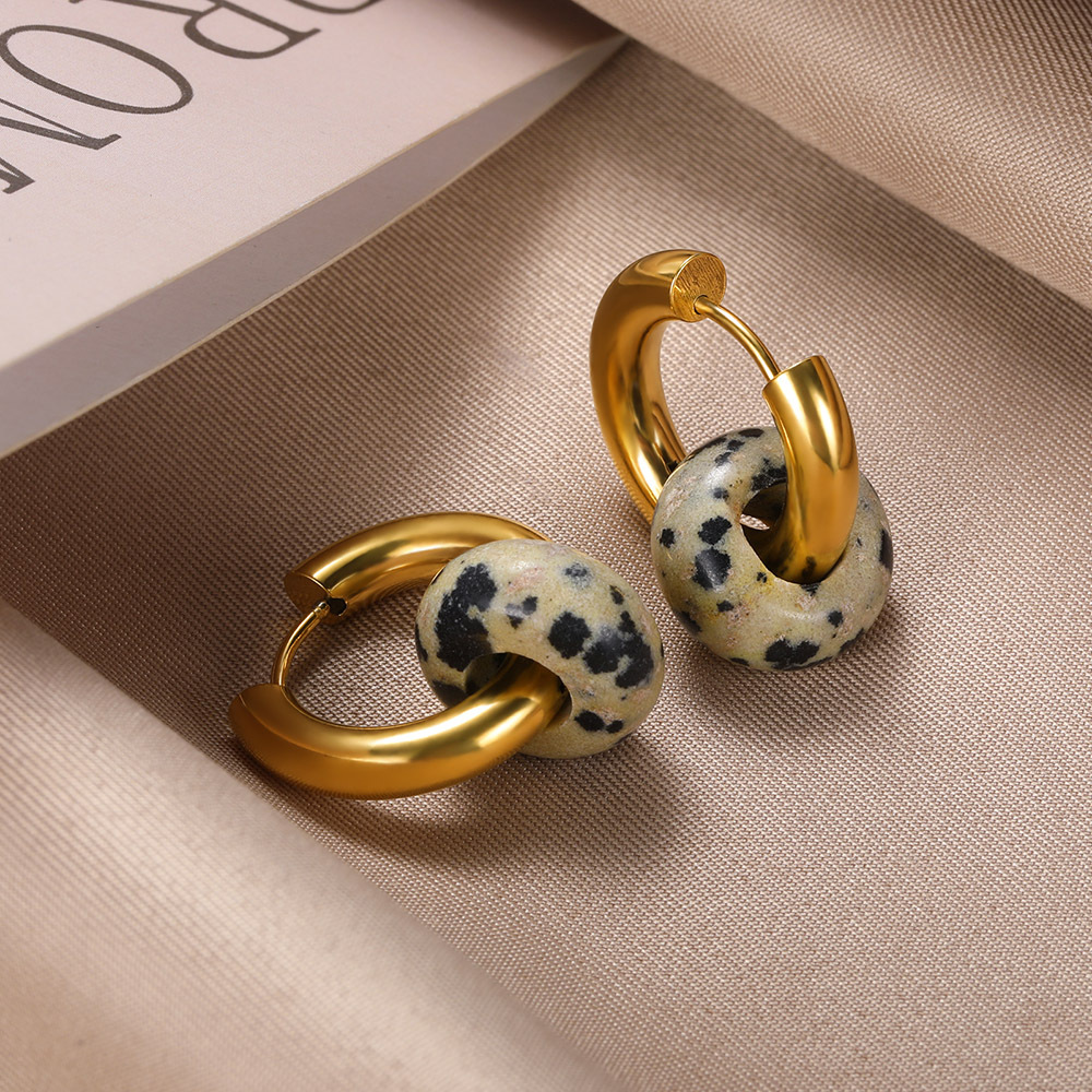 13g Weight PVD Coated Gold Plating Process 304 Stainless Steel Ear Needle Material 18K Real Gold Plated Plating Material Hoop Earrings Classification 1 Pair Quantity Date, Tea Party Occasion 304 Stainless Steel Material Geometric Pattern Women's Gender Classic Style Style Plating Craft 1 Pair Classic Style Geometric Plating Natural Stone Metal Hoop Earrings 37