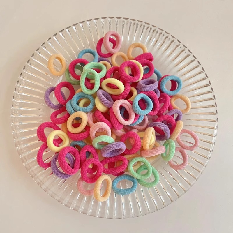 Anillo de cabello de color caramelo para niños no daña correa de cabello bebé cuerda de cabello niñas lindas cubiertas de cabello de cuero de pimples