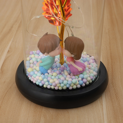 Glass Dome Everlasting Rose Artificial Flower Festival Gift Creative Ornament Chinese New Year's Day Valentine's Day Fine Gift