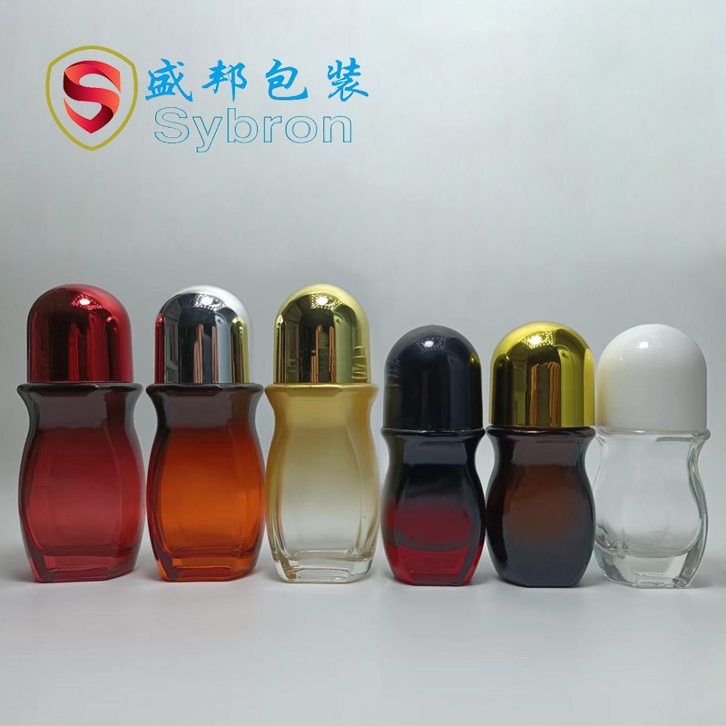 现货50ml大滚珠瓶30ml透明玻璃瓶药酒滚瓶按摩走珠精油瓶痛滚滚瓶