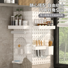 No punching bathroom kitchen living room partition coat hook wall storage artifact hole board storage rack new Chinese style