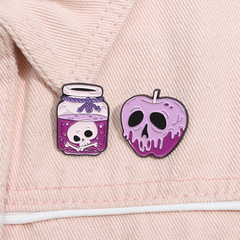 個性設計」有毒物質「萬聖節系列紫色骷髏頭南瓜造型金屬烤漆胸針