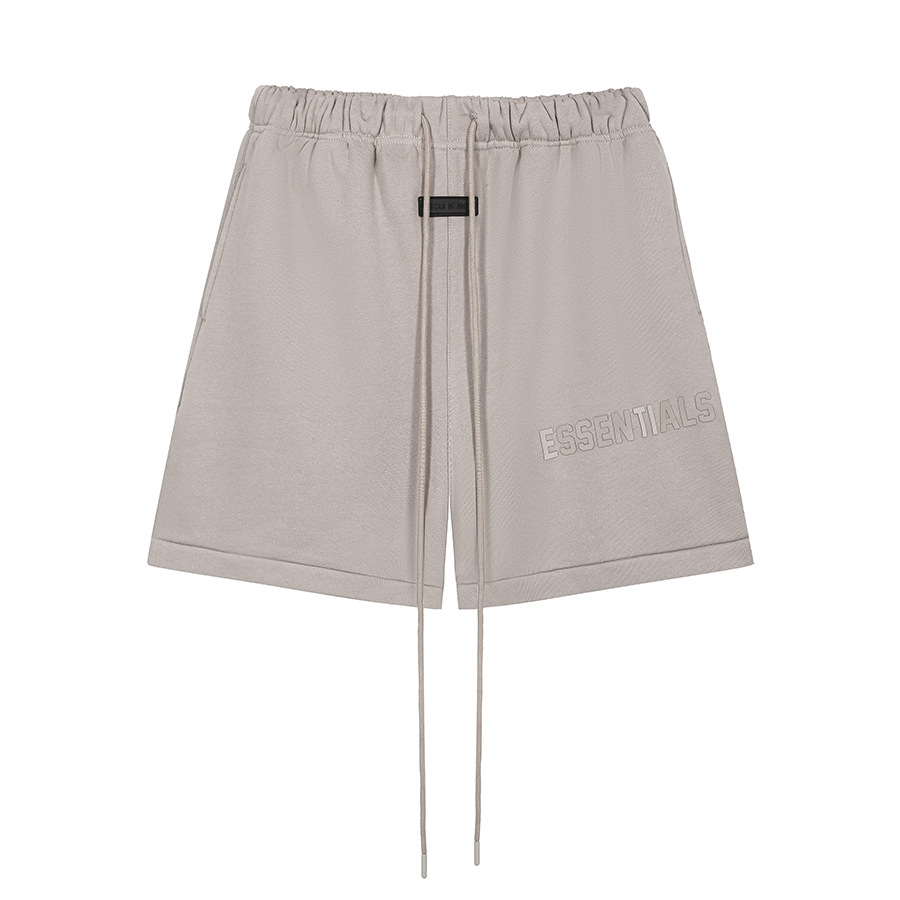 ESENTIALS FOG marca nueva serie carta flocado impreso fleece hombres pantalones cortos sueltos pantalones cortos deportivos