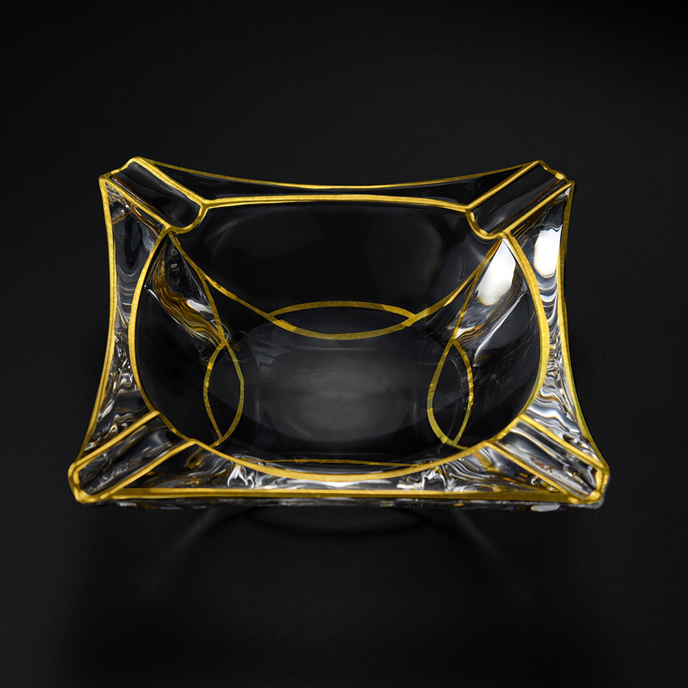 水晶玻璃雪茄烟灰缸 北欧轻奢家居用品摆件 创意高档装饰软装摆件