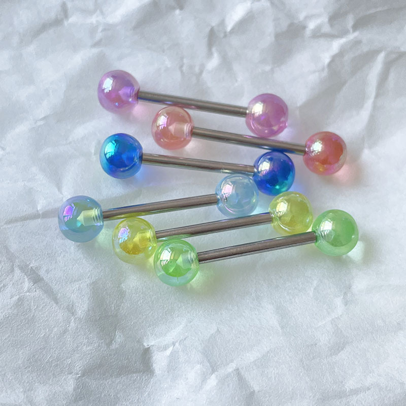 Simple Style Colorful Arylic Polishing Tongue Nail 1 Set