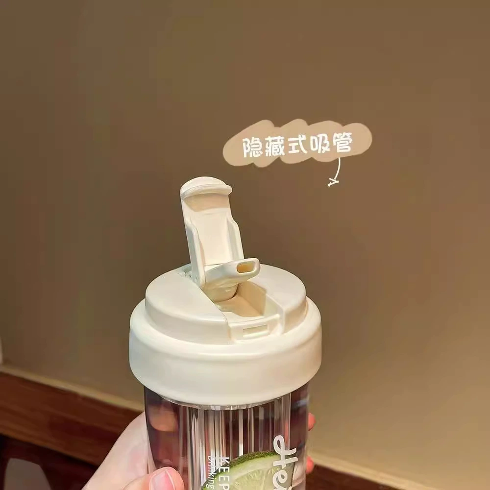 High quality plastic capacious children's straw for students with glass