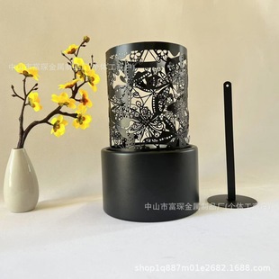 New desktop fireplace round DIY iron hollow carved butterfly alcohol fireplace indoor and outdoor real fire heater