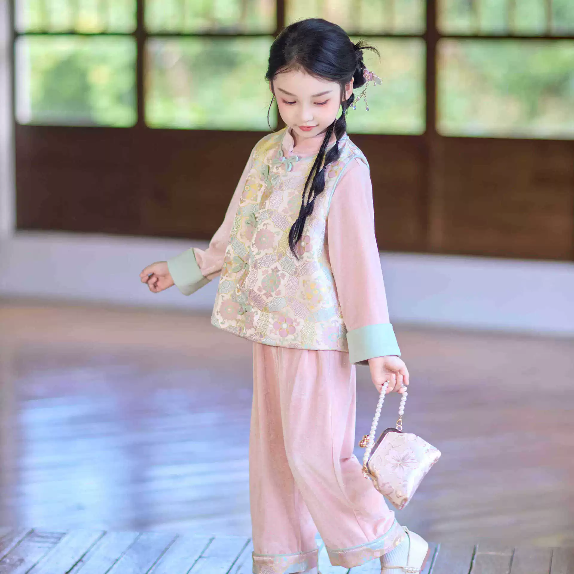 Hanfu, children's set, autumn, Chinese style