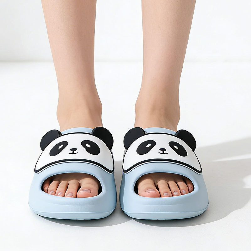 Adult Cartoon Eva Panda Slippers, Non-Slip Soft Sole Bathroom Slippers with a Stepping-On-Feces Feel, Suitable for Outdoor Use, Cross-Border Wholesale