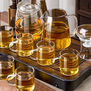 Tea Set Set 2024 New Household Glass Tea Cup Accessible Luxury Kung Fu Tea Set Accessories Tea Set Supplies