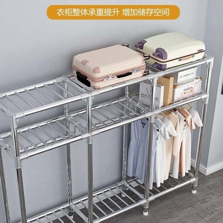 Simple Wardrobe Modern Minimalist Fabric Wardrobe Thickened for Home Bedroom Assembly Full Steel Frame Wardrobe for Rental Use