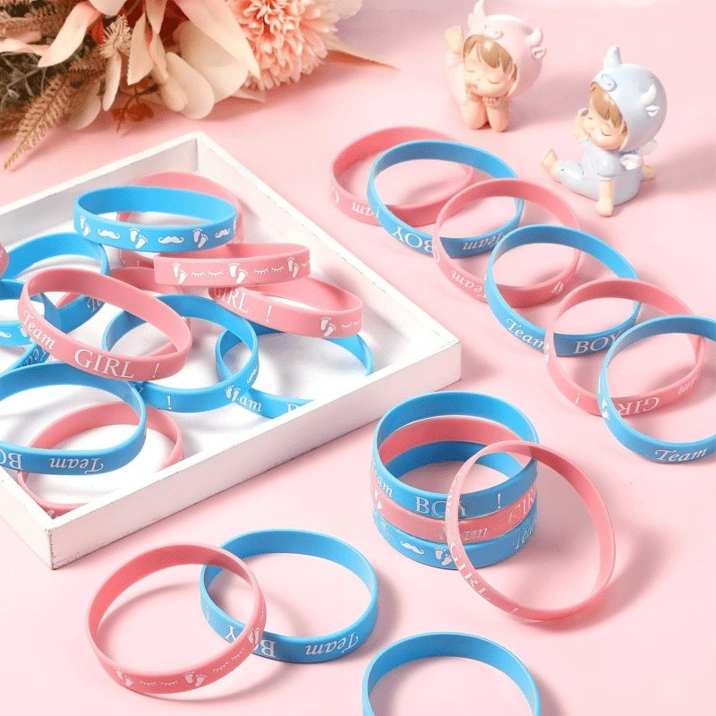 Europa y América caliente niño y niña revelar género pulsera de silicona Equipo chico chica pequeño regalo de fiesta bebé