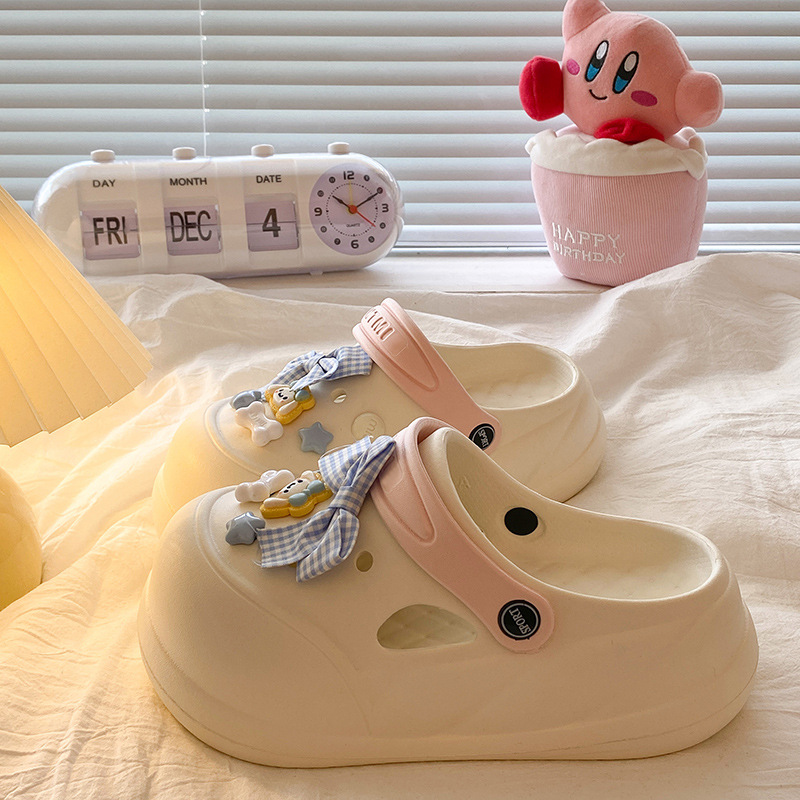 화이트 핑크·시나몬 강아지 리본