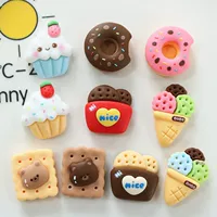 Симпатичный медведь еда мультфильм diy крем клей для мобильного телефона чехол головные уборы заколки ювелирные аксессуары смолы аксессуары оптом Север 11
