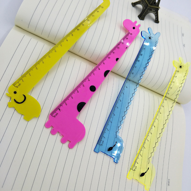 dibujos animados jirafa regla recta estudiantes medición creativa papelería adorable material escolar infantil 15cm escala