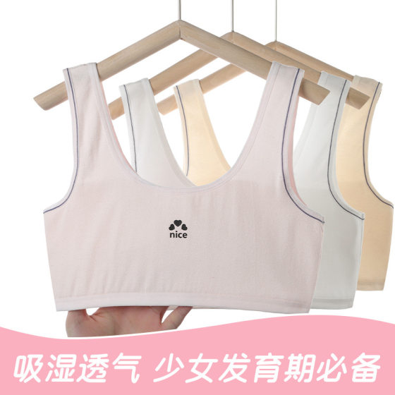 Girls' Underwear Development Period 10-14 Years Old Girls Junior High School Students Cotton Children's Strapless 6-12 Girls' Little Girl Vest
