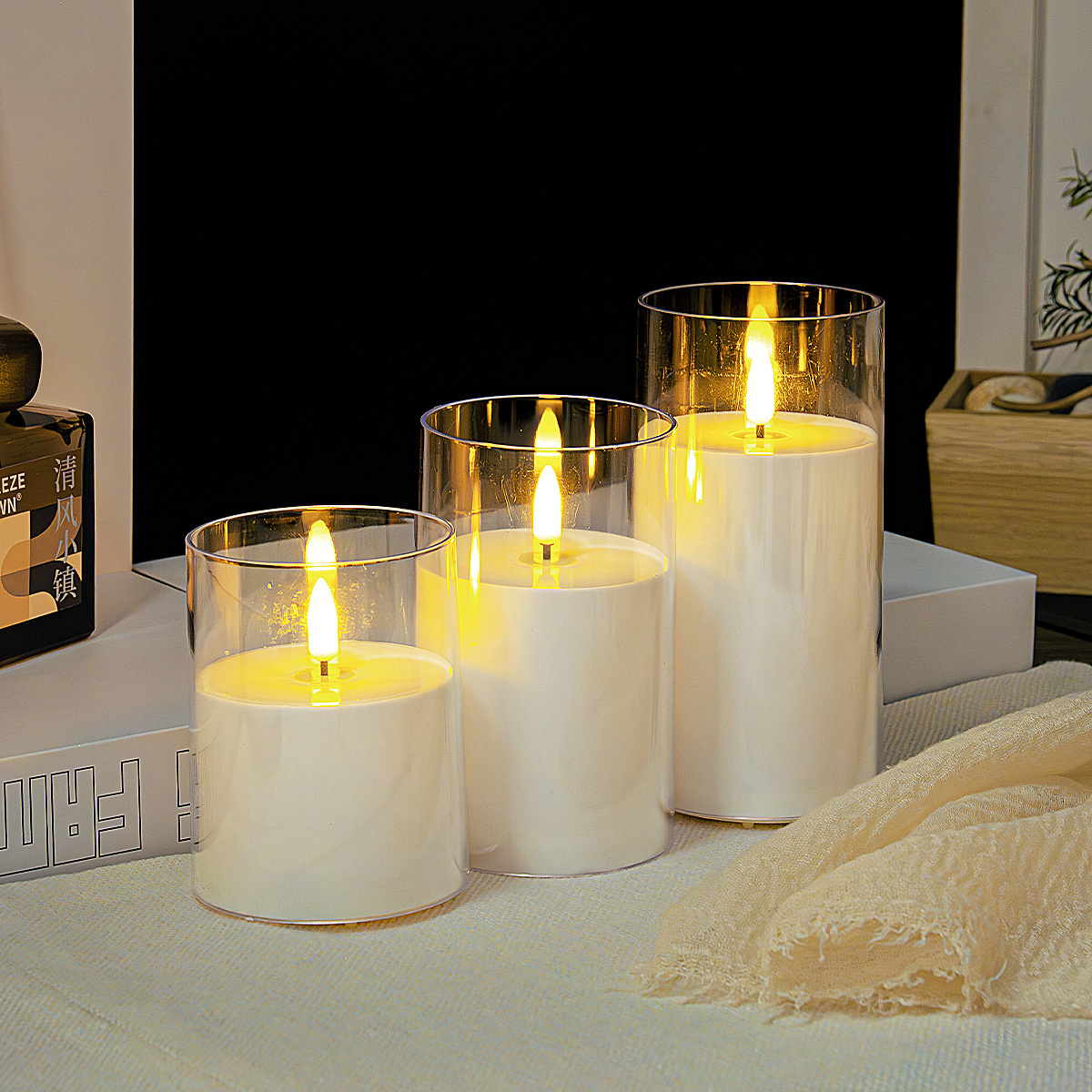 LED velas electrónicas concierto de velas decoración guión matar la luz de la atmósfera luz de la noche de Navidad vela de control remoto