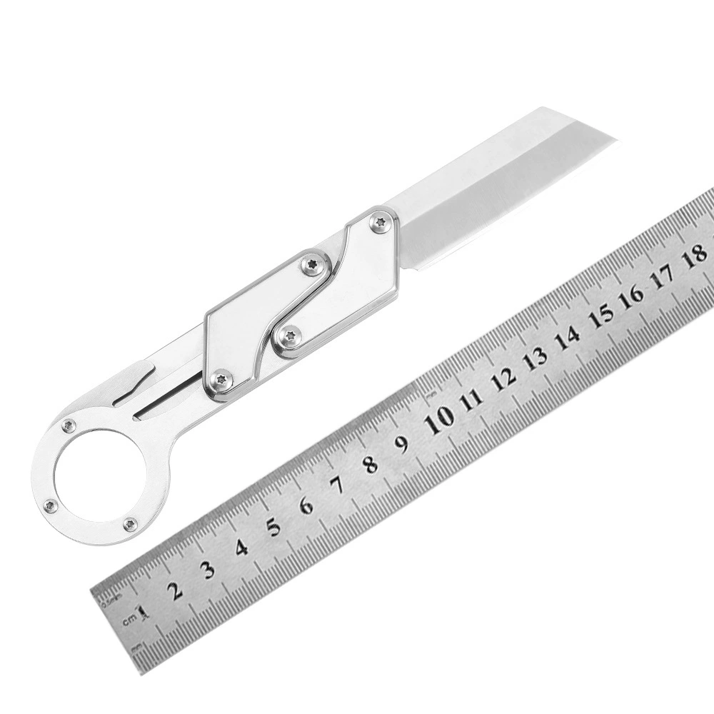 Outdoor mechanical folding tool convenient folding knife high hardness multifunctional push form fruit express knife