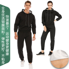 戶外長袖寬鬆萊卡銀膜暴汗服兩件套裝 女 男運動跑步爆汗服批發