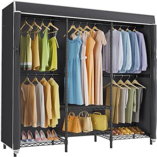 Business Mall Steel Simple Wardrobe Adjustable Portable Wardrobe Custom Floor-Standing Storage Rack Clothes Hanger Wardrobe