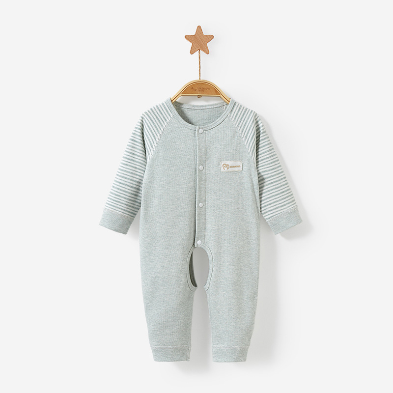 Mono para bebé para primavera, otoño e invierno, pijama fino de algodón puro con abertura en la entrepierna para recién nacidos, niños y niñas, pelele, ropa de bebé.