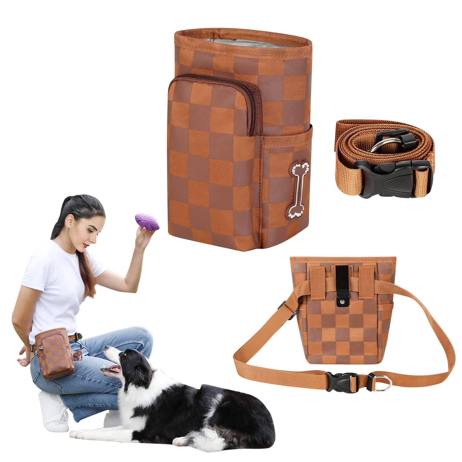 Nuevo Oxford tela para mascotas bocadillos bolsa de entrenamiento a prueba de agua a prueba de aceite bolsa de entrenamiento de mascotas de gran capacidad bolsa de paseo magnética