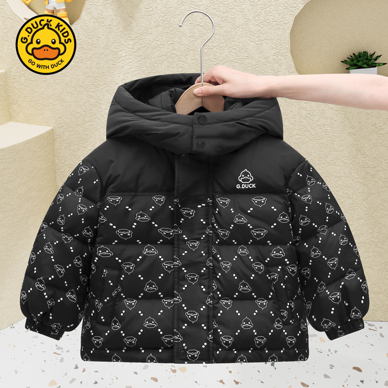 Pato amarillo negro dorado chaqueta de plumón para niños niños niñas engrosado 90 chaqueta blanca de invierno chaqueta de invierno bebé