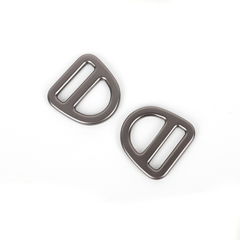 Hebilla de ajuste de aleación de aluminio con anillo en D para venta al por mayor del fabricante, herrajes semicirculares para bolsos, anillo en D, hebilla en D para arneses de mascotas