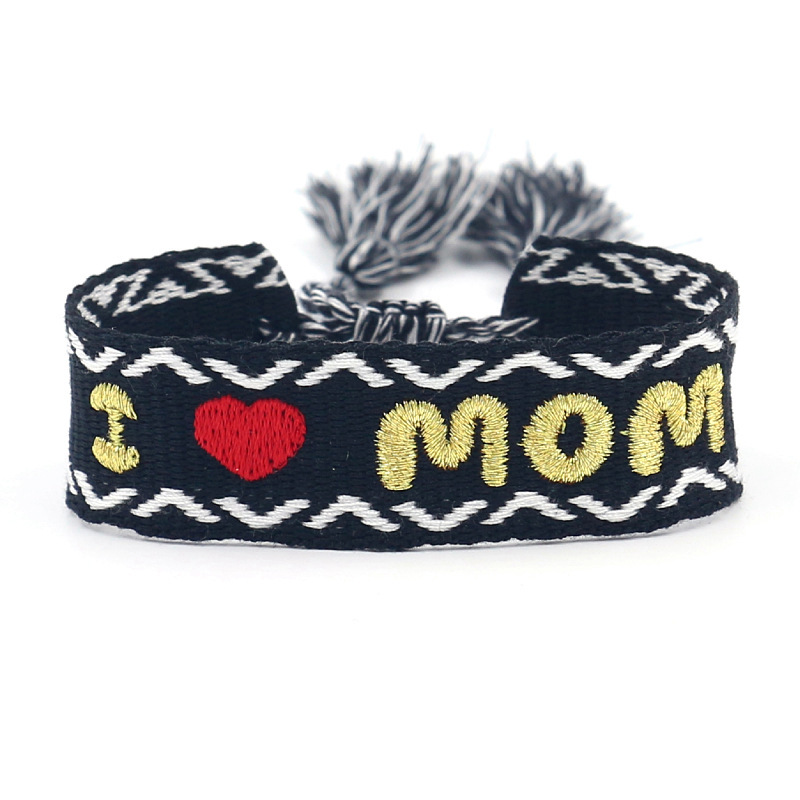 Simple Style Letter Polyester Mother'S Day Unisex Drawstring Bracelets display picture 2