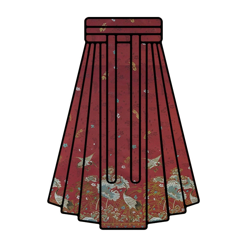 【Crane Dances in Autumn】antique style gold thread crane horse-face skirt jacquard autumn/winter embroidered vest brocade cheongsam fabric