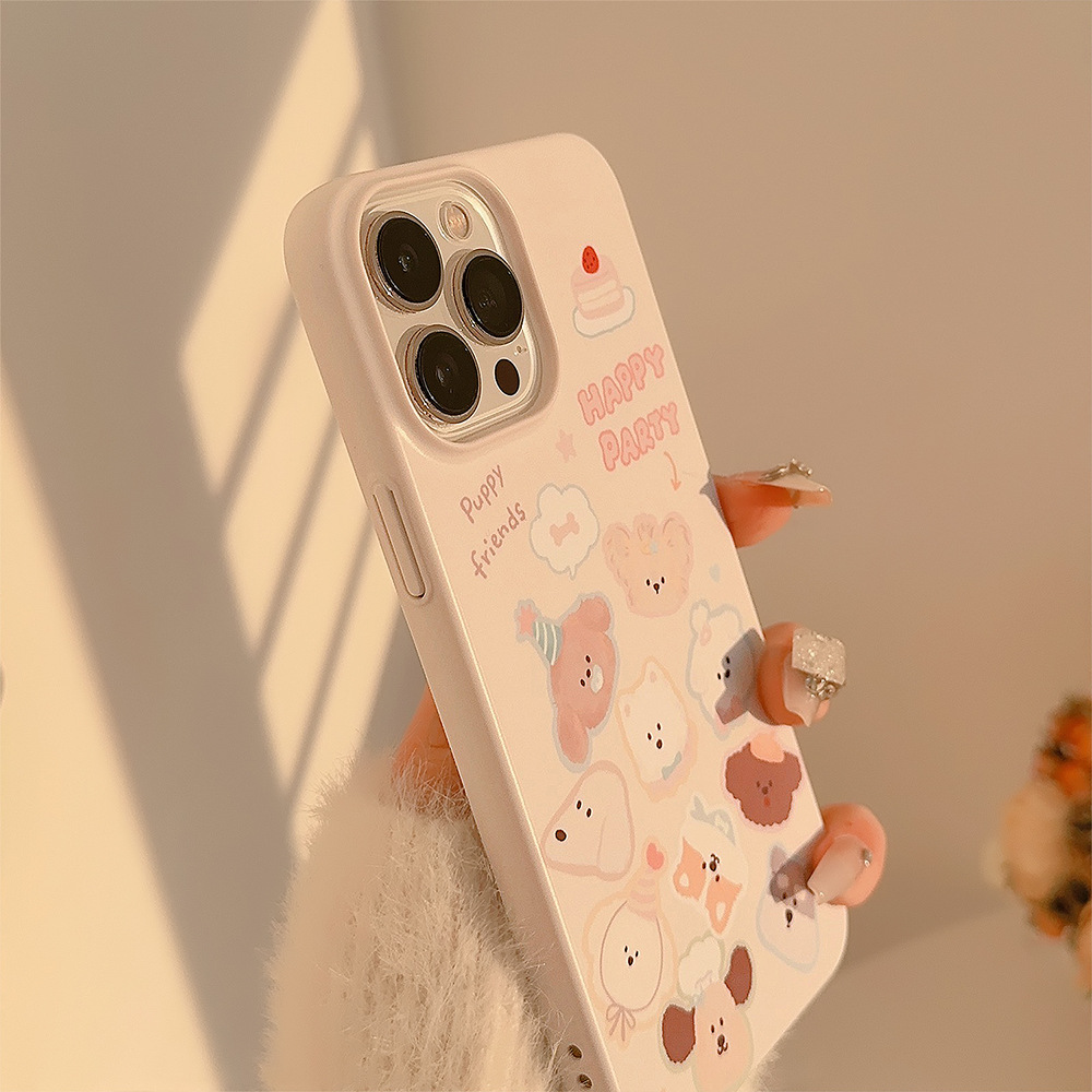 Divertido avatar de cachorro de dibujos animados, adecuado para iPhone 17, funda para iPhone 15, iPhone 14 Pro Max original, película protectora para iPhone 12, iPhone 16.
