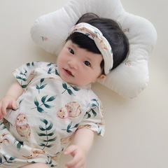 Summer Baby Ultra-Thin Pure Cotton Little Princess Diaper Set, Nordic Minimalist Style Cape, Bunny Infant Home Clothing Set