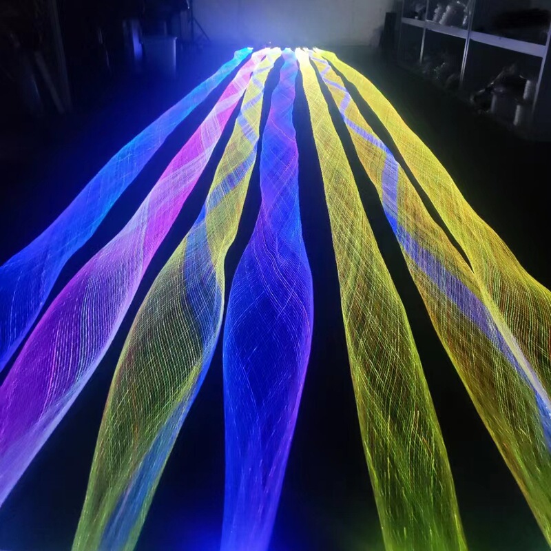Led Light Source Plastic Fiber Optic Braided Luminous Net Amazon Best-Selling Fiber Optic Net Kit Garden Tree Decoration Net