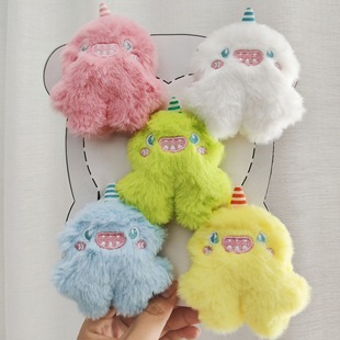 Cartoon Plush Unicorn Monster Doll Brooch DIY Cute Colorfulful Silly Doll Pendant Decorative Accessories