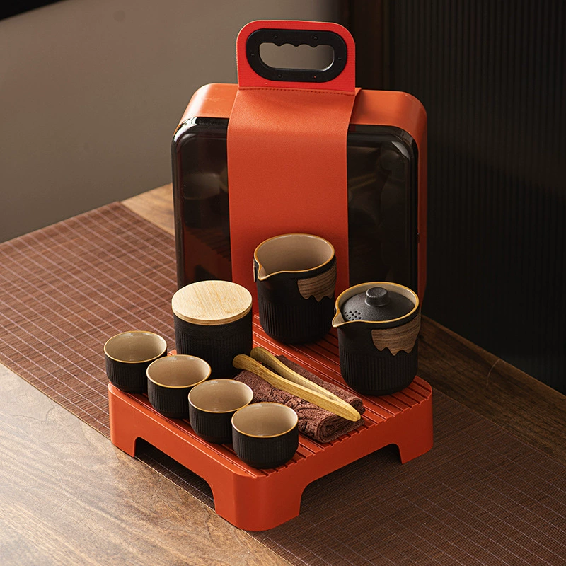 陶瓷抓手，大茶壶，茶杯，茶具，防烫