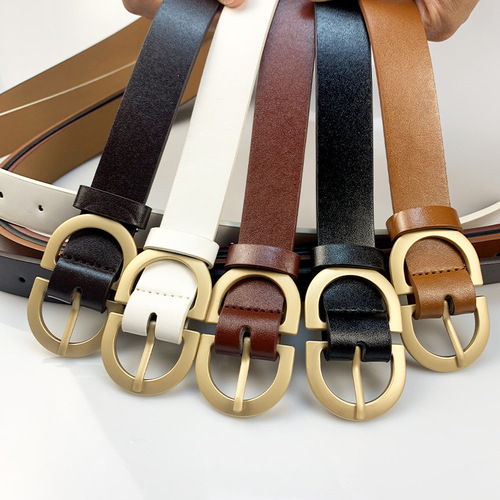 Trendy and fashionable PU belt for women ins style simple matching jeans with decorative overalls for men and women
