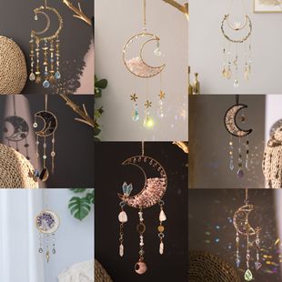 Large quantity, excellent price and various styles of natural gravel sunshine catcher life tree dream catcher net pendant wind chime cross border