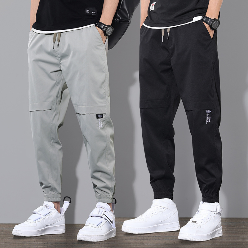 2025 Summer Workwear Casual Long Pants Men's Loose Sports Pants Trendy Thin Spring 9-Point Leggings