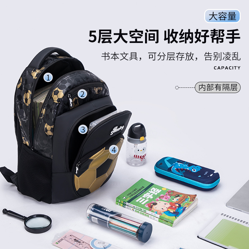 Mochila de fútbol transfronterizo mochila escolar de niños mochila de escolares de escolares de escolares de niños mochila de escolares de niños resistentes a la suciedad