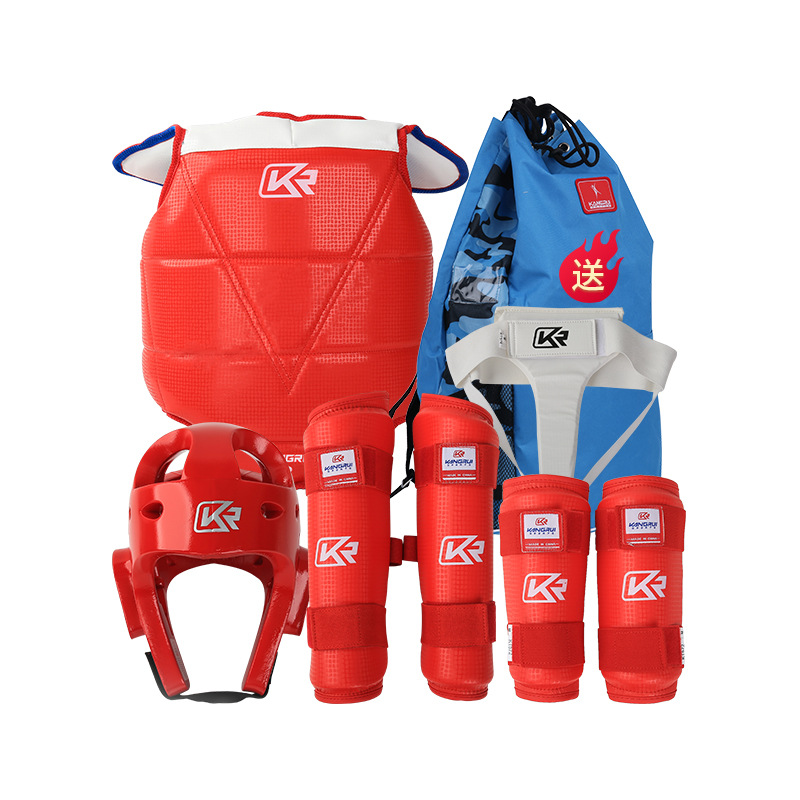 Traje de equipo de protección de entrenamiento de Club transfronterizo botón pegajoso traje de equipo de protección de taekwondo protector de cabeza de taekwondo brazo guardia